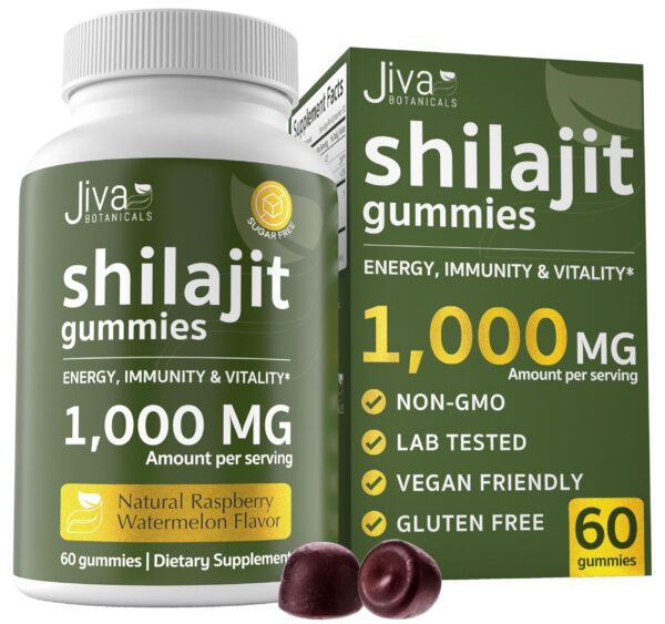 Gomitas de Shilajit Himalayo pure Jiva 60 unidades sin azúcar