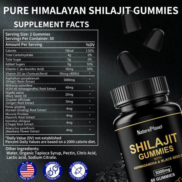 Gomitas de Shilajit puro del Himalaya 10 en 1
