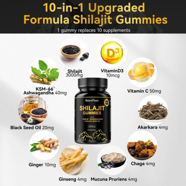 Version 1.0.0 Gomitas de Shilajit para salud metabolismo