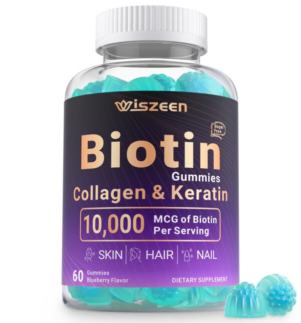 Gomitas sin azúcar biotina colágeno queratina para cabello