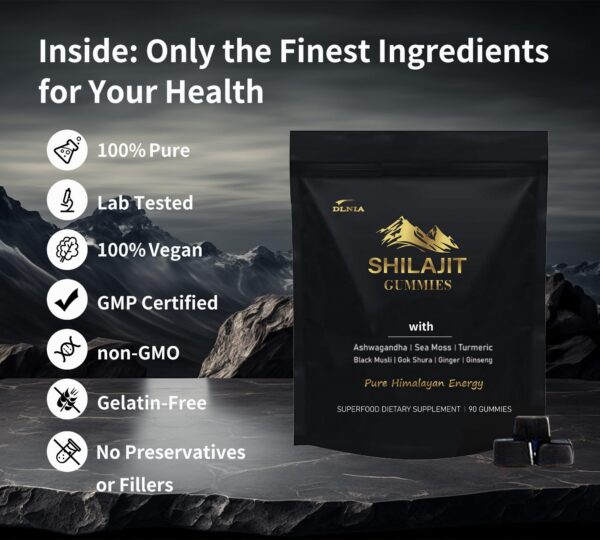 Gomitas sin azúcar DLNIA Shilajit Himalaya