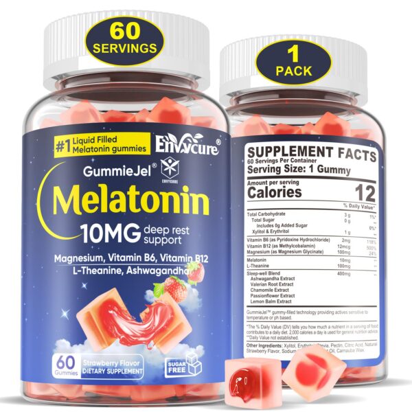 Gomitas sin azúcar de melatonina con magnesio y hierbas