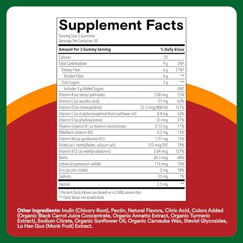 Cerca de gomitas SmartyPants multivitaminas sabor frutas