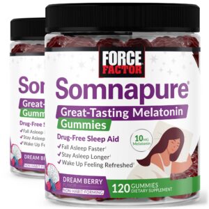 Version 1.0.0 Gomitas Somnapure Force Factor con melatonina sabor berry paquete 120