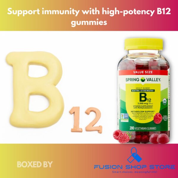 Gomitas Spring Valley B12 en tarro, 3000 mcg.