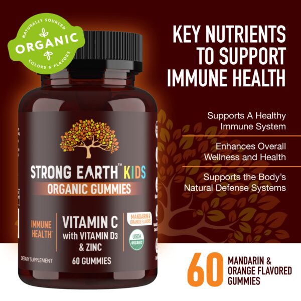 Gomitas Strong Earth sabor mandarina y naranja para niños