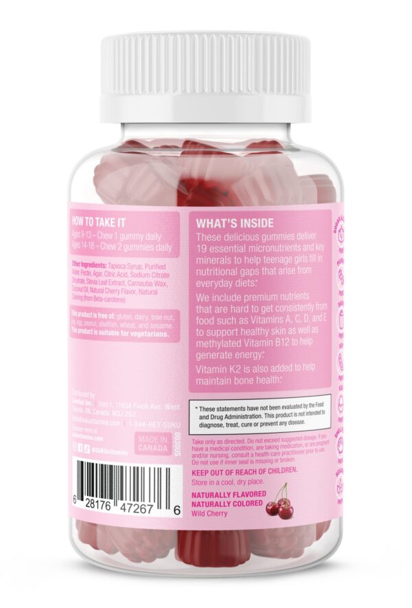 Imagen gomitas SUKU sabor cereza multivitaminas adolescentes