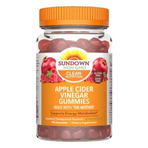 Gomitas Sundown vinagre sidra manzana sabor frambuesa granada