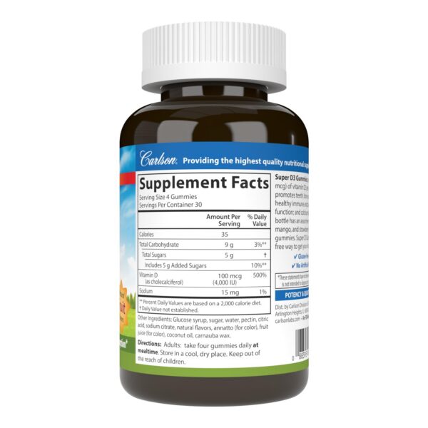 Gomitas super d3 carlson sabores naturales