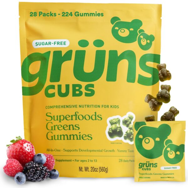 Gomitas Super Greens Gruns para salud digestiva y fuerza