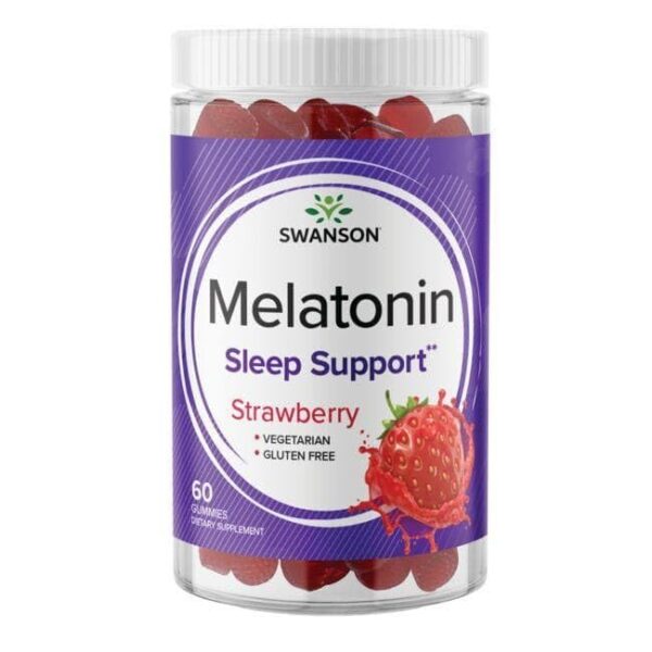 Gomitas Swanson melatonina sabor fresa color rosado