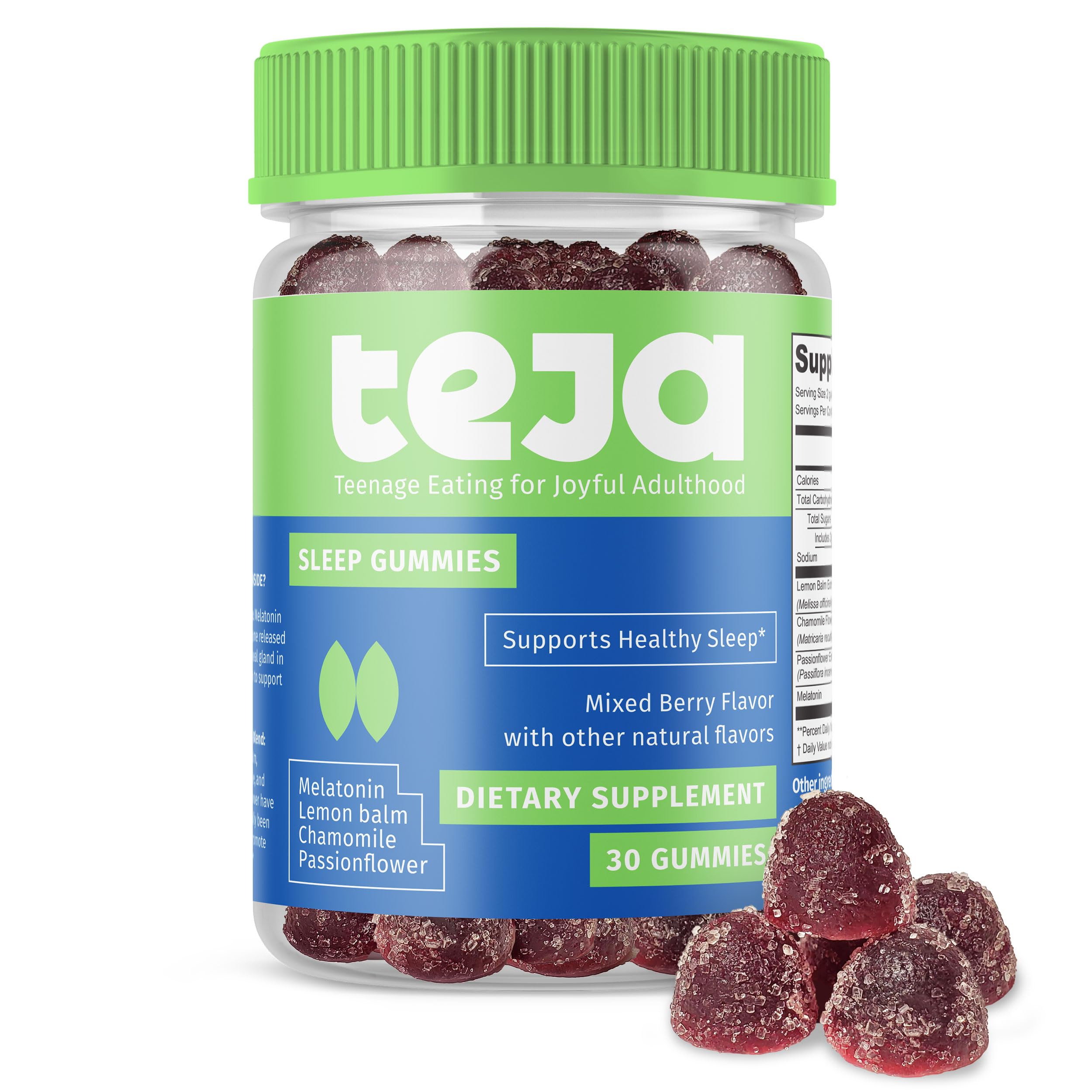 TEJA Sleep Support Gummies with Melatonin, 0.3 mg