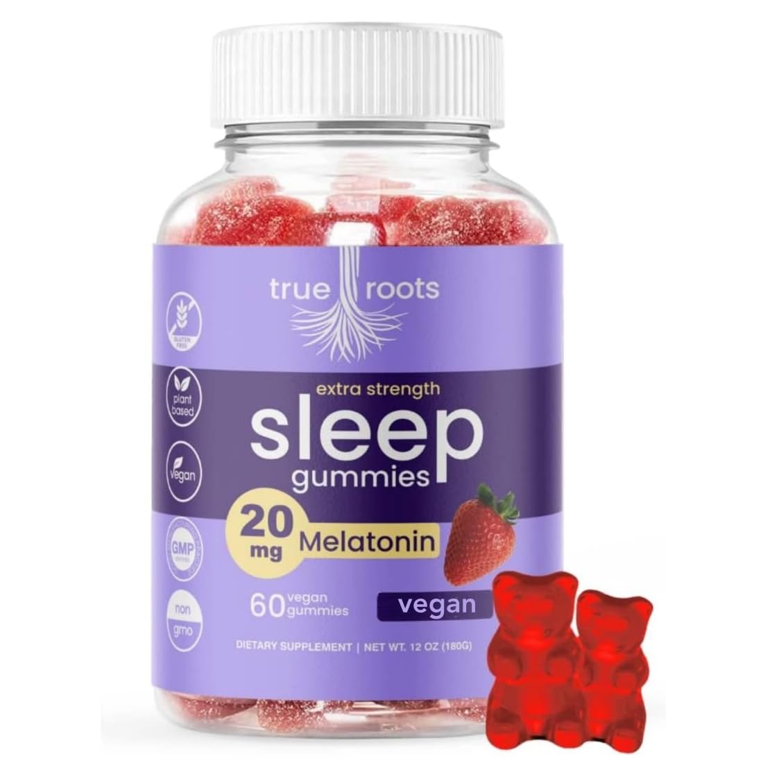 True Roots Melatonin, 20 mg