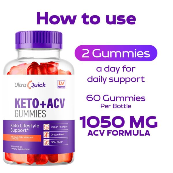 Paquete de 2 gomas LIVORKA Ultra Quick Keto ACV para peso