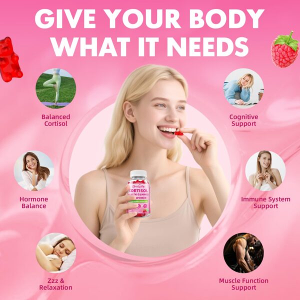 Gomitas veganas sin azúcar para cortisol con ingredientes naturales