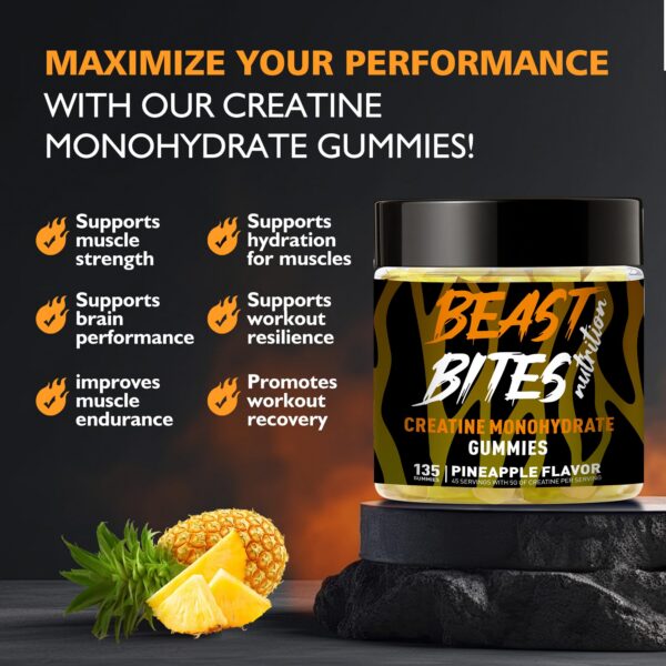 Gomitas veganas de creatina para fuerza y resistencia muscular