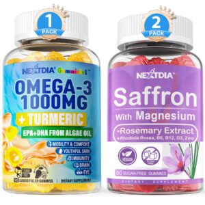 Gomitas veganas Nextdia con omega-3, cúrcuma y azafrán