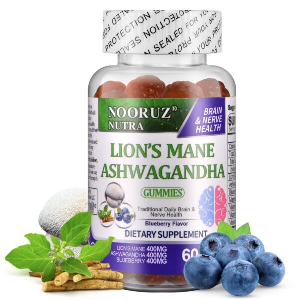 Gomitas veganas NOORUZ con Ashwagandha y Melena de León