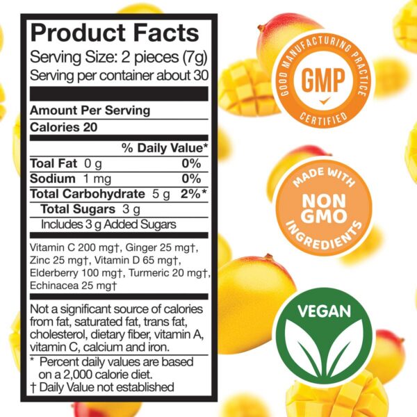 Gomitas veganas Safer con jengibre y cúrcuma para adultos