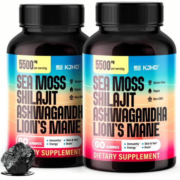 Gomitas veganas Shilajit Ashwagandha KJHD paquete doble