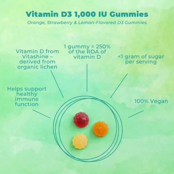 Gomitas veganas vitamina D3 sabor frutal surtido