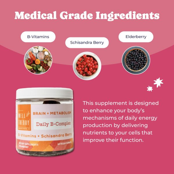 Gomitas veganas Well Theory complejo B sin gluten sabor natural