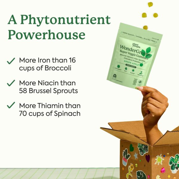 Gomitas de vegetales Plant People WonderGreens sabor manzana verde