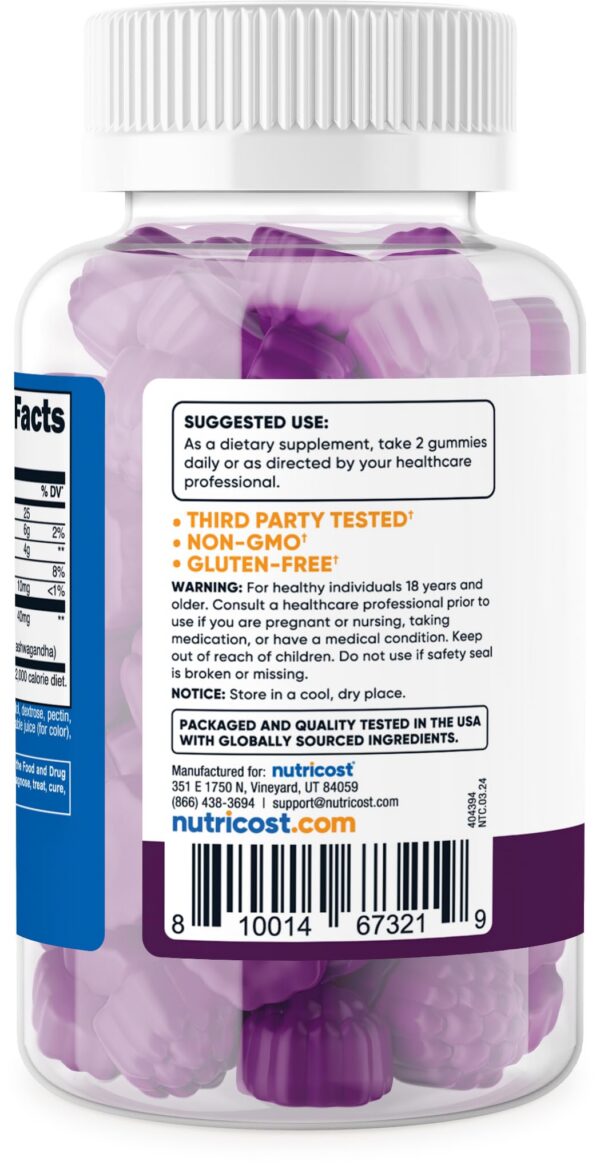 Gomitas vegetarianas de ashwagandha Nutricost