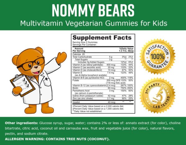 Gomitas vegetarianas sin gelatina Nommy Bears para niños