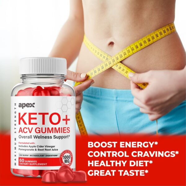 Gomitas de vinagre de sidra de manzana Apex Keto en envase