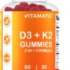 Gomitas Vitamatic vitamina D3 y K2 60 unidades sabor frambuesa