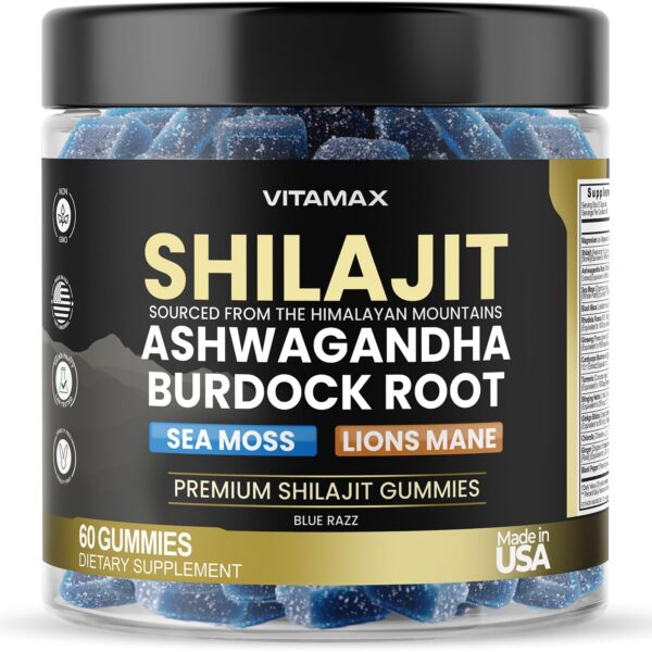 Gomitas Vitamax de shilajit y minerales traza 60 cápsulas