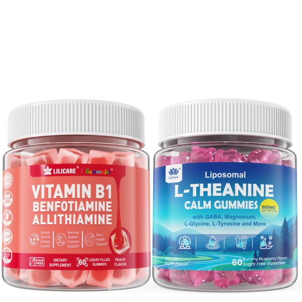 Gomitas de vitamina B1 y L-teanina liposomal - empaque