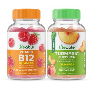 Gomitas de vitamina B12 y cúrcuma Lifeable envase principal
