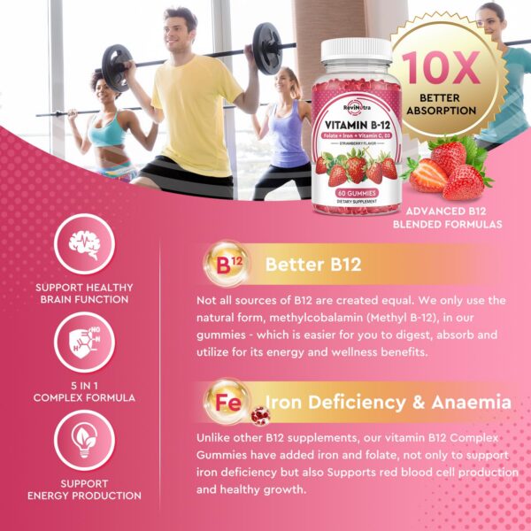 Gomitas vitamina b12 metilcobalamina 5000 mcg para energía