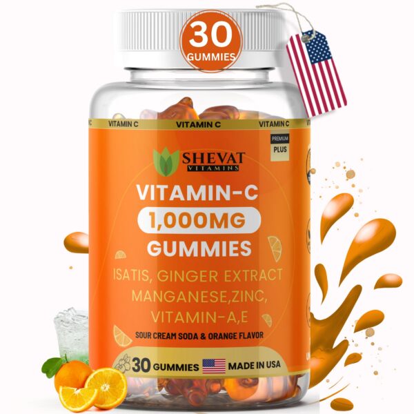 Gomitas vitamina C 1000mg Shevat Vitamins sabor cream soda y naranja