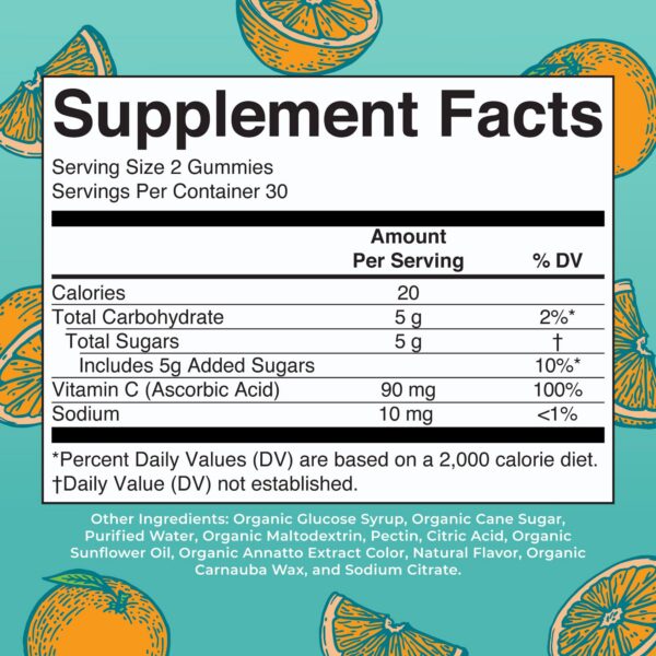 Gomitas vitamina C orgánicas MaryRuth para apoyo inmunológico