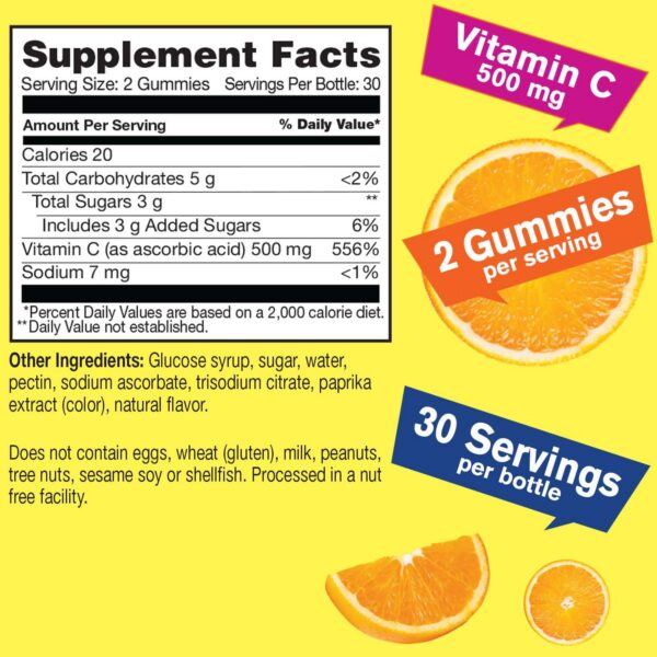 Gomitas vitamina c wellyeah 500mg sabor cítrico close-up