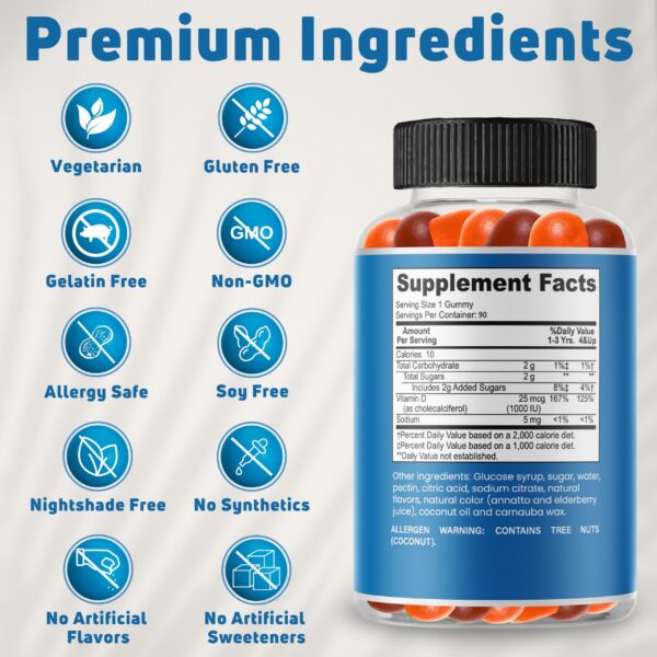 Gomitas de vitamina D para niños sabor mango