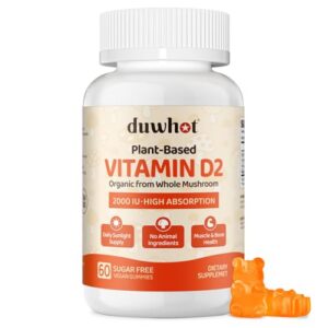 Gomitas vitamina D2 vegetales Duwhot sabor naranja 60 unidades