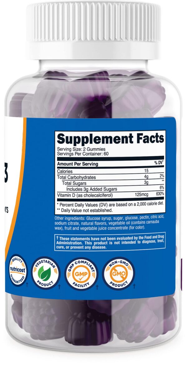 Version 1.0.0 Gomitas vitamina d3 5000 iu nutricost sabor frutos rojos
