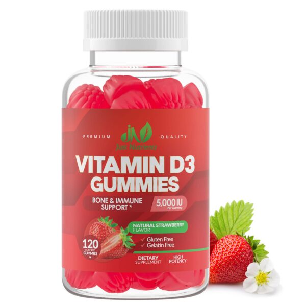 Gomitas vitamina D3 5000IU sabor fresa para adultos y niños