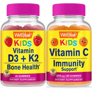 Gomitas vitamina D3 K2 C para niños WellYeah sabor naranja