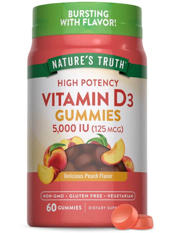 Gomitas vitamina D3 Nature's Truth sabor durazno 5000 IU