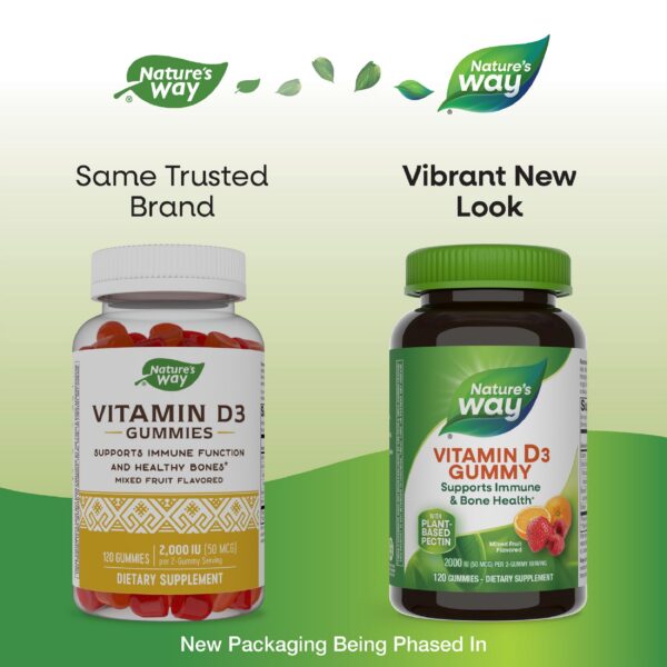 Gomitas vitamina d3 nature's way nivel inmunológico huesos saludables