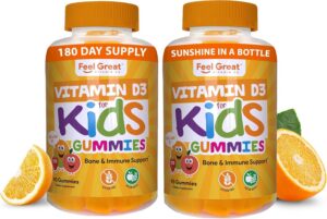 Gomitas de vitamina D3 para niños sabor cítrico paquete de 2
