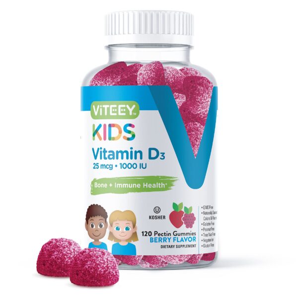 Botella de gomitas vitamina D3 para niños sabor berry