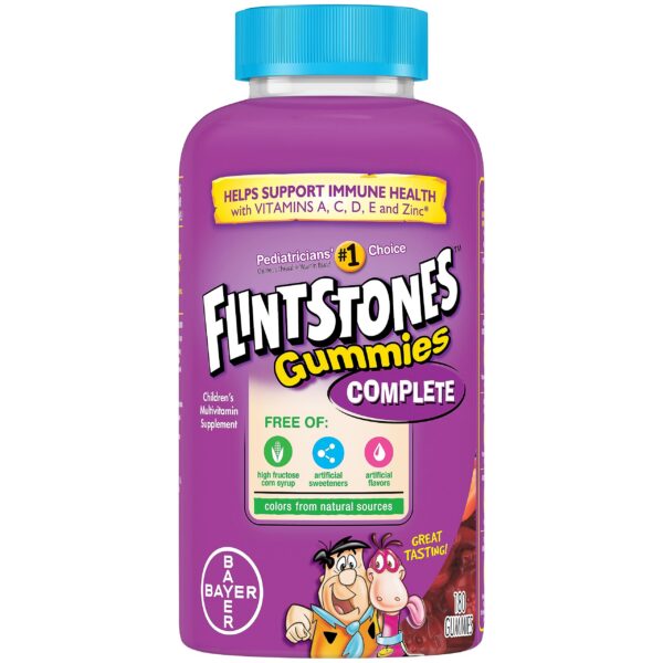 Botella de gomitas vitamínicas Flintstones para niños con sabores frutales