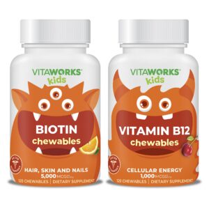 Gomitas VitaWorks Kids biotina 5000mcg y vitamina b12