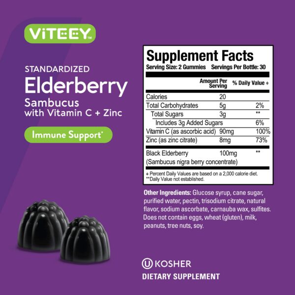 Gomitas Viteey sambucus sin gluten y sin gelatina